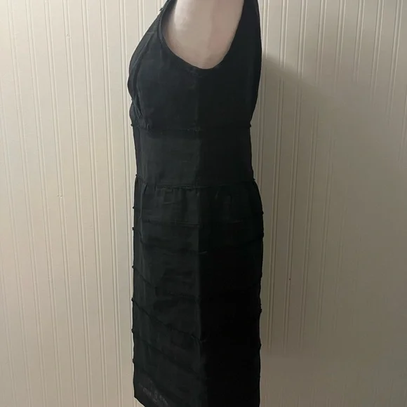 Talbots Black V-Neck Sleeveless Linen Dress - Picture 4 of 9